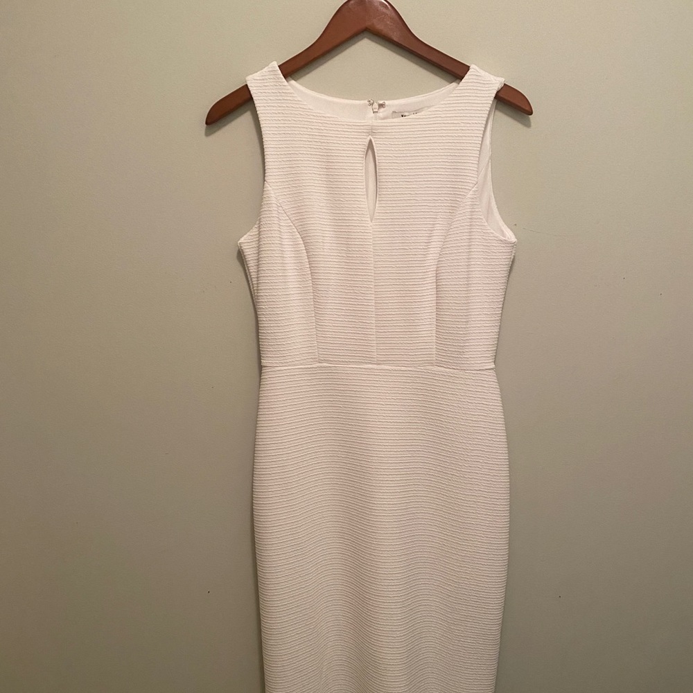 WHBM stretch white column dress